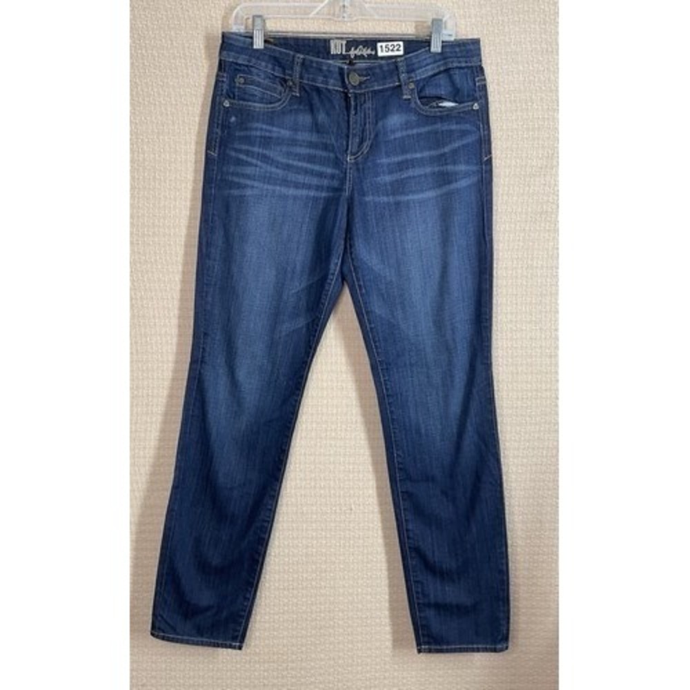 Kut from the Kloth Blue Stretch Reese Ankle Straight Leg Jeans Women 8 China - Picture 9 of 11
